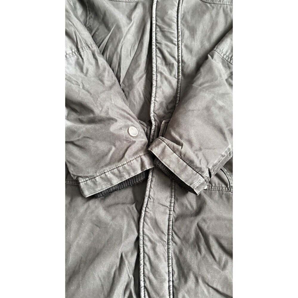TNA Aritzia Parka Jacket Griffith Black Women M Sherpa Hood Slim Fit Mid-Length - Picture 4 of 16